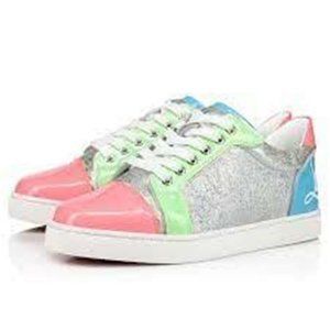 Christian Louboutin FUN VIEIRA Colorblock Low Top Sneakers Flat Shoes
